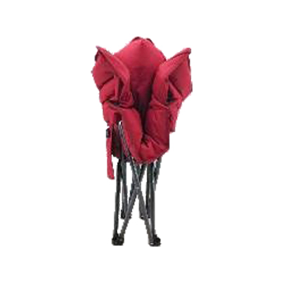Heated Club Chair, Cupholder, Red Fabric, Battery Not Included