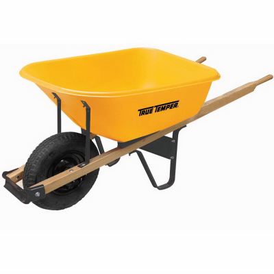 6 cu ft Wheelbarrow w/Poly Tray/