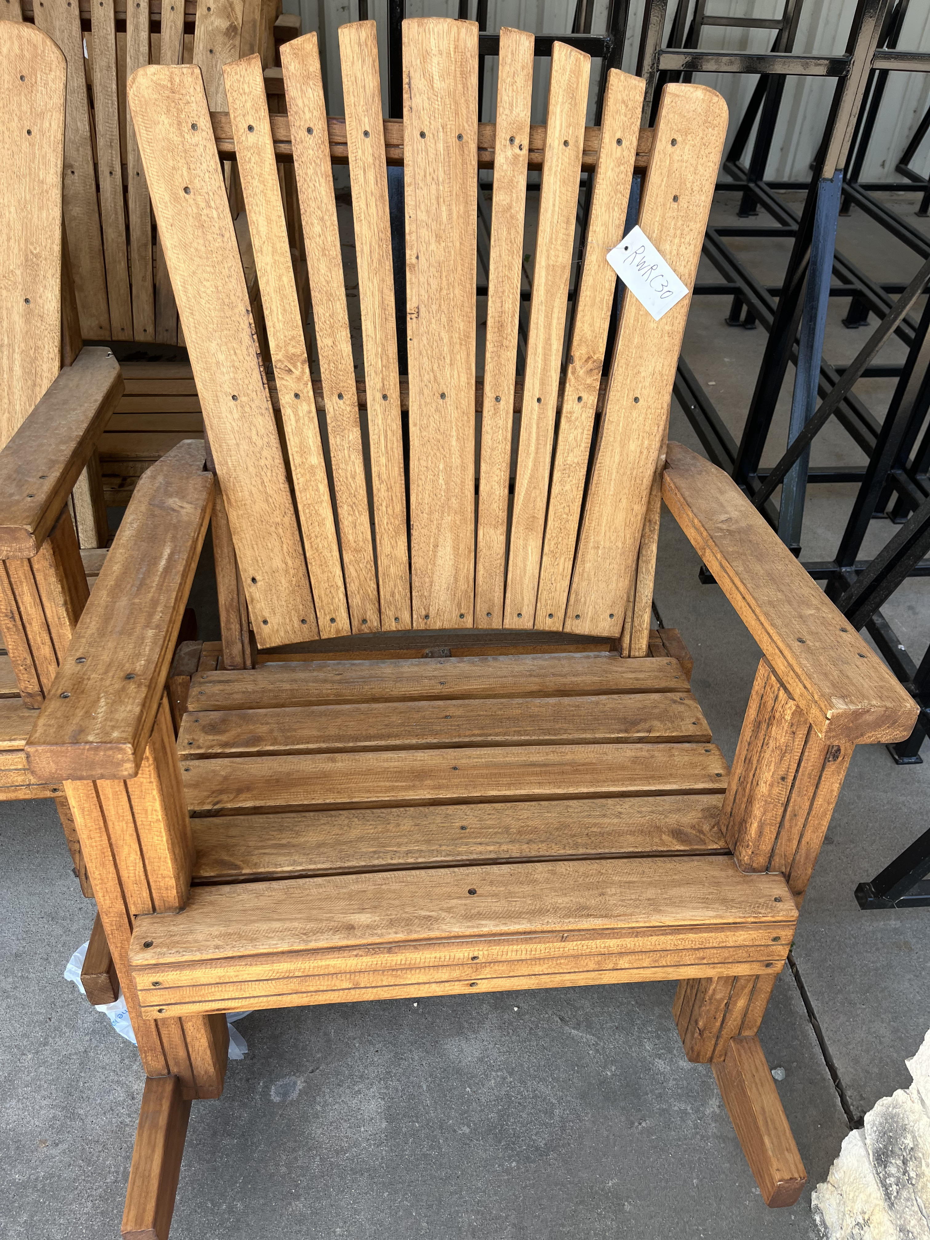 ROCKING CHAIR - MADE FROM RECLAIMED CARGO SHIP FLOORING (EXTRA HEAVY & DURABLE)